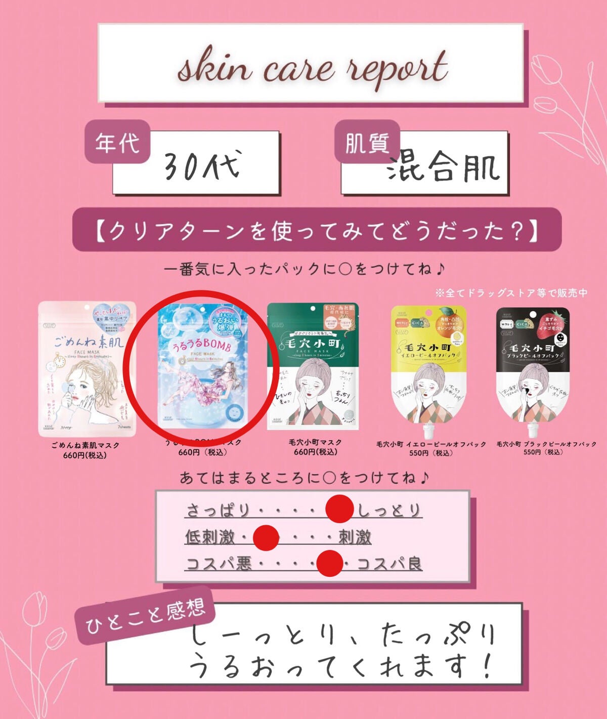 うるうるBOMBマスク/クリアターン/シートマスク・パックを使ったクチコミ(1枚目)