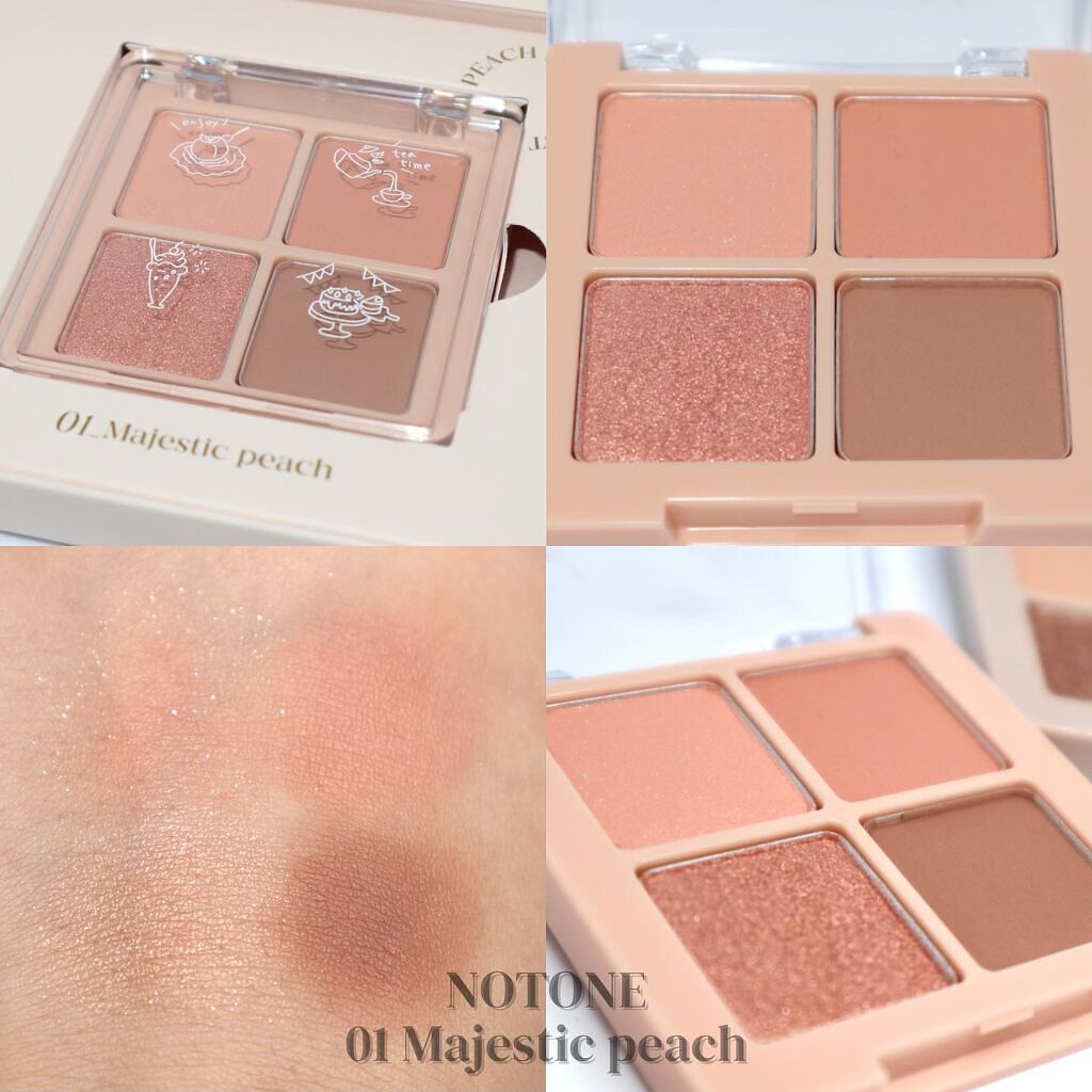 NOTONE Peach Blush Toast cafe eye palette /Sonomama FRUIT/アイシャドウパレットを使ったクチコミ(3枚目)