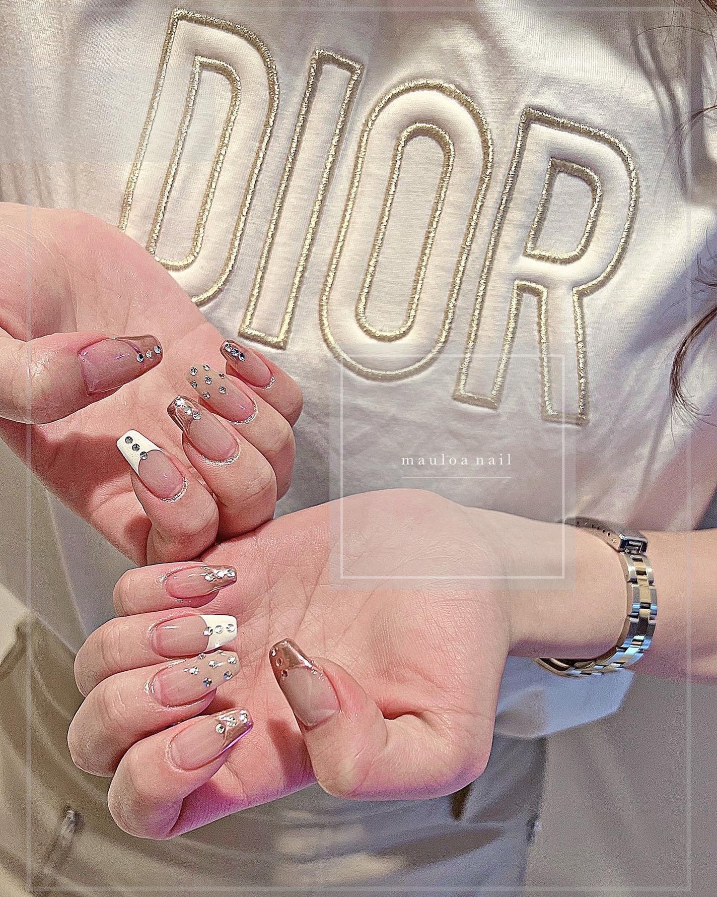 mauloa_nail on LIPS 「・ミラーフレンチ⭐️いつもありがとうございますっ💗・ネイルやり..」(1枚目)