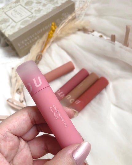 コンデンスフォグリップマット/INTO U/口紅を使ったクチコミ(3枚目)