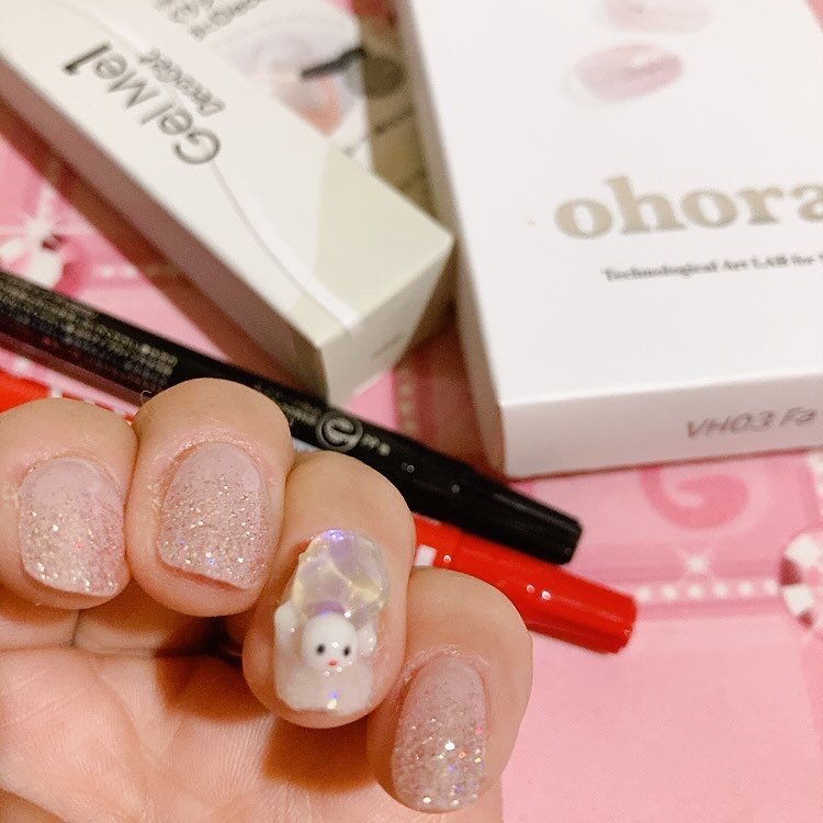 セミキュアジェルネイル（ハンド）/ohora/ネイルシールを使ったクチコミ（3枚目）