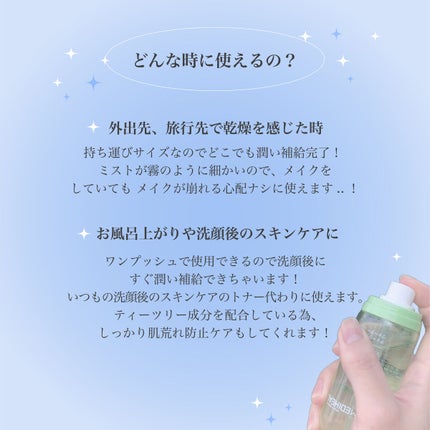 ティーツリーカーミングウォーターミスト/MEDIHEAL/ミスト状化粧水を使ったクチコミ(3枚目)