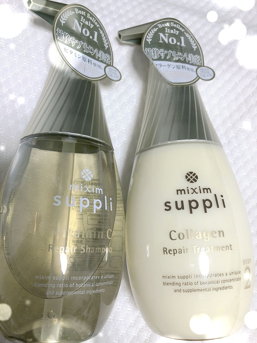 ビタミン リペアシャンプー/コラーゲン リペアヘアトリートメント/mixim suppli/市販シャンプーを使ったクチコミ(1枚目)