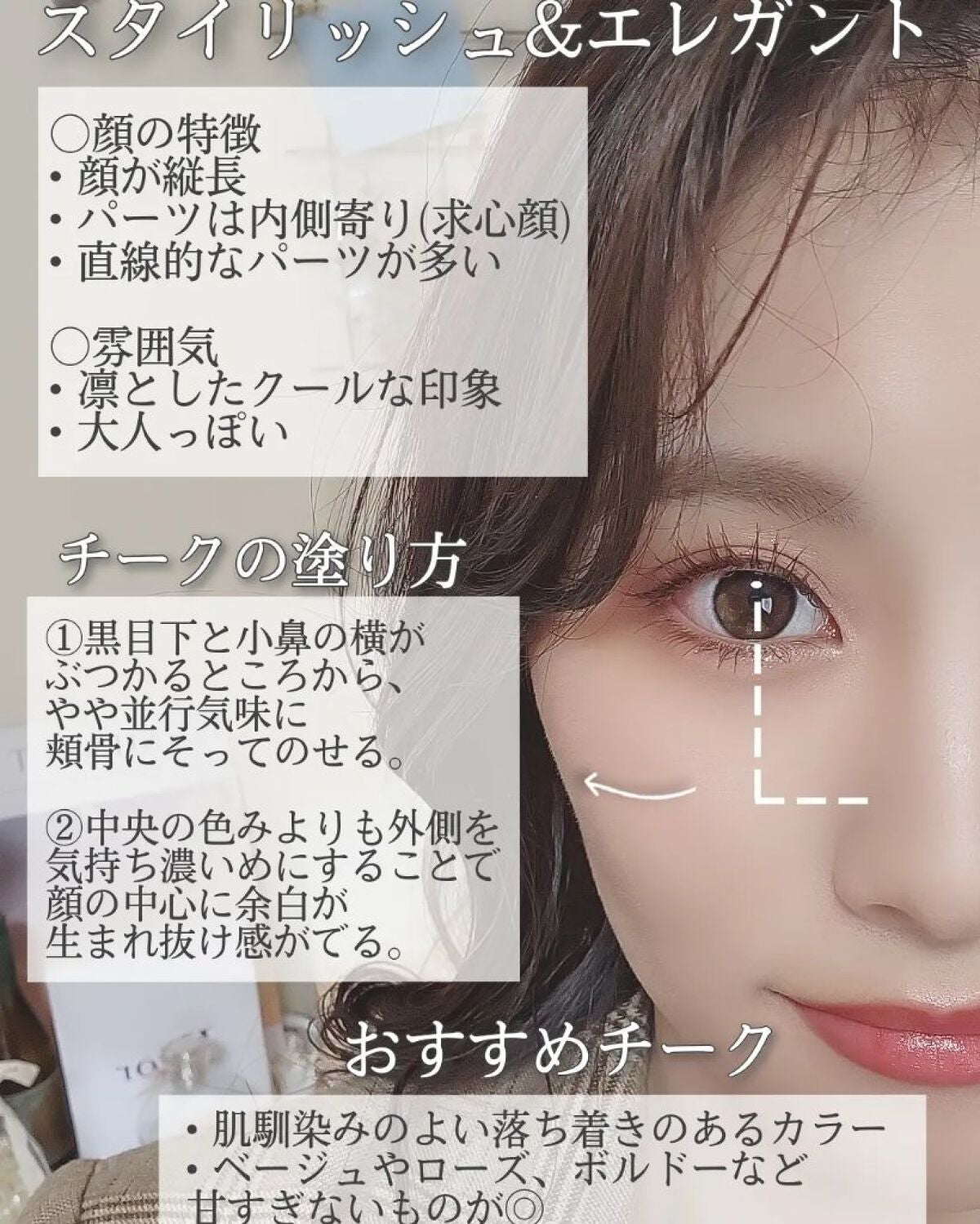 mii on LIPS 「【顔タイプ別チークの入れ方】皆さんの顔タイプはなーーにーー..」(6枚目)