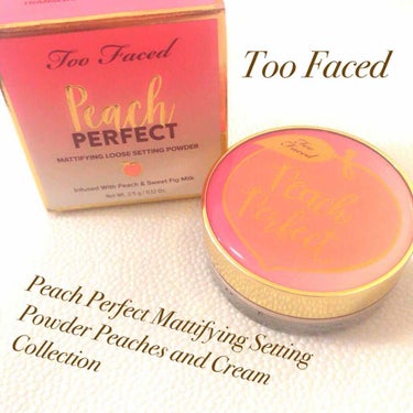 Too Faced ピーチパーフェクト マット ルース セッティング パウダーのクチコミ「Peach Perfect Mattifying Setting Powder Peaches.....」（1枚目）