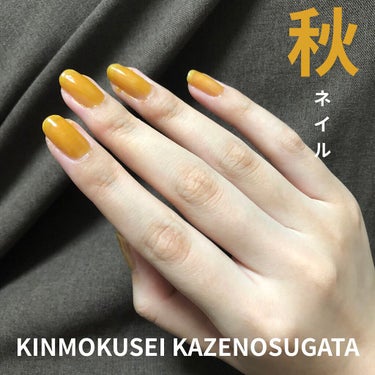 秋ネイル🍂🍁🌾
KINMOKUSEI KAZENOSUGATA

黄色なんだけど大人っぽくて使いやすい
二度塗りが好き💅