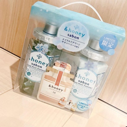 ディープモイスト 限定エメラルドグリーンサボン  シャンプー&ヘアトリートメントペアセット/&honey/シャンプー・コンディショナーを使ったクチコミ(2枚目)