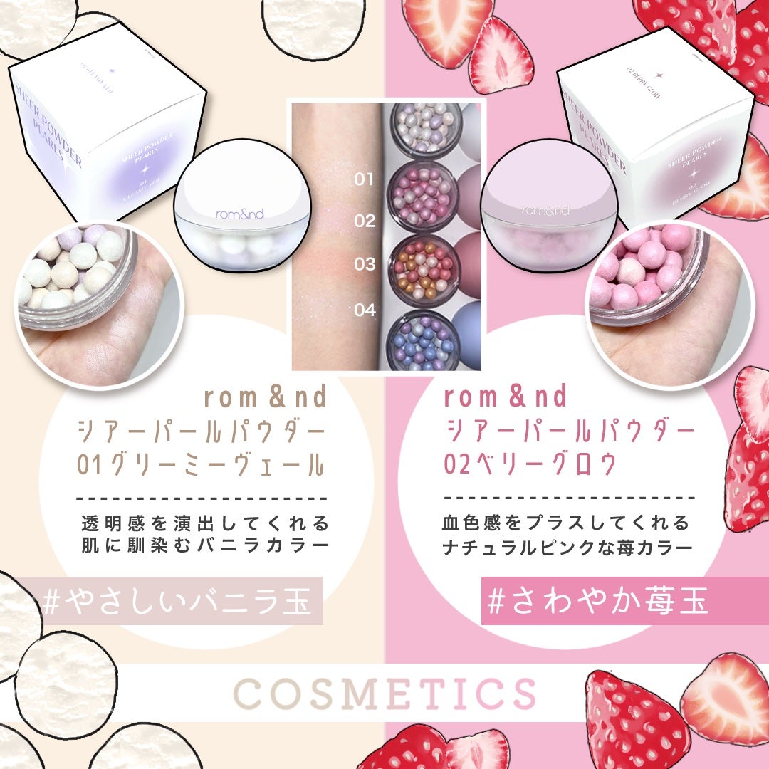 シアーパールパウダー/rom&nd/ルースパウダーを使ったクチコミ(3枚目)