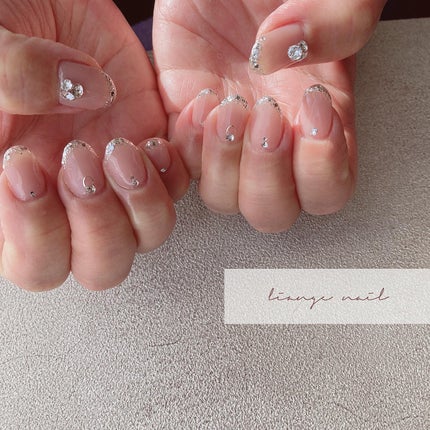#リアンジェネイル,#柏ネイル,#ネイル,#シンプルネイル,#フレンチネイル,#ビジューネイルのネイルデザイン
