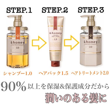 ディープモイスト シャンプー1.0／ヘアトリートメント2.0/&honey/シャンプー・コンディショナーを使ったクチコミ（2枚目）