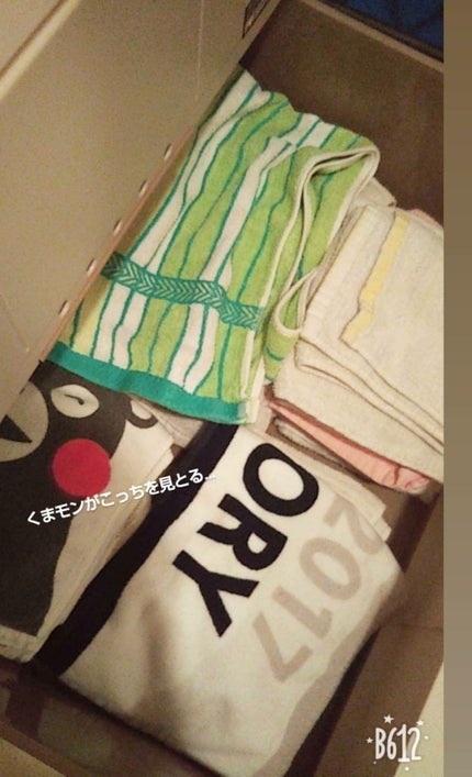 あぁや♪ on LIPS 「ちょうどタオル交換しようと開けたらくまモンと目があったのでパシ..」(1枚目)