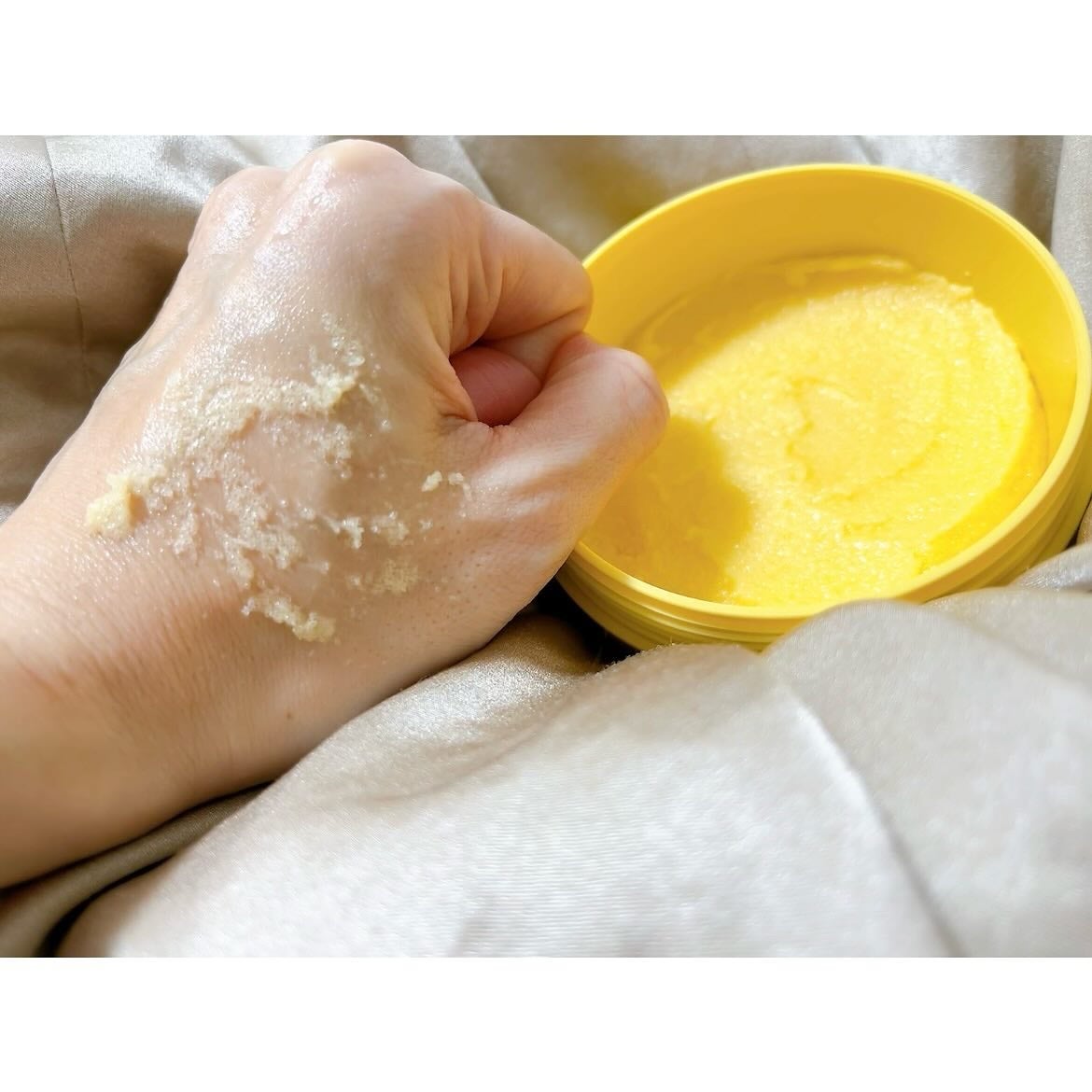 Q+Me スウィートボムタラソスクラブレモンティーの香り/AGARISM/バスト・ヒップケアを使ったクチコミ(5枚目)