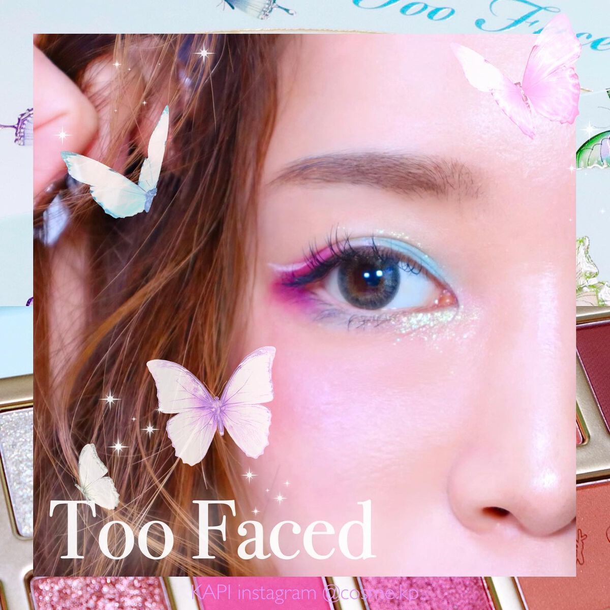 KAPI on LIPS 「ブルベ配色で透明感夏メイク🦋💗✨✨TooFacedトゥーフェム..」(1枚目)