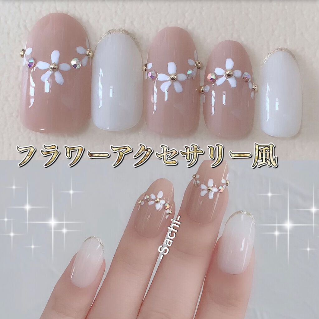 #セルフネイル,#フラワーネイル,#アクセサリーネイル,#春ネイルのネイルデザイン