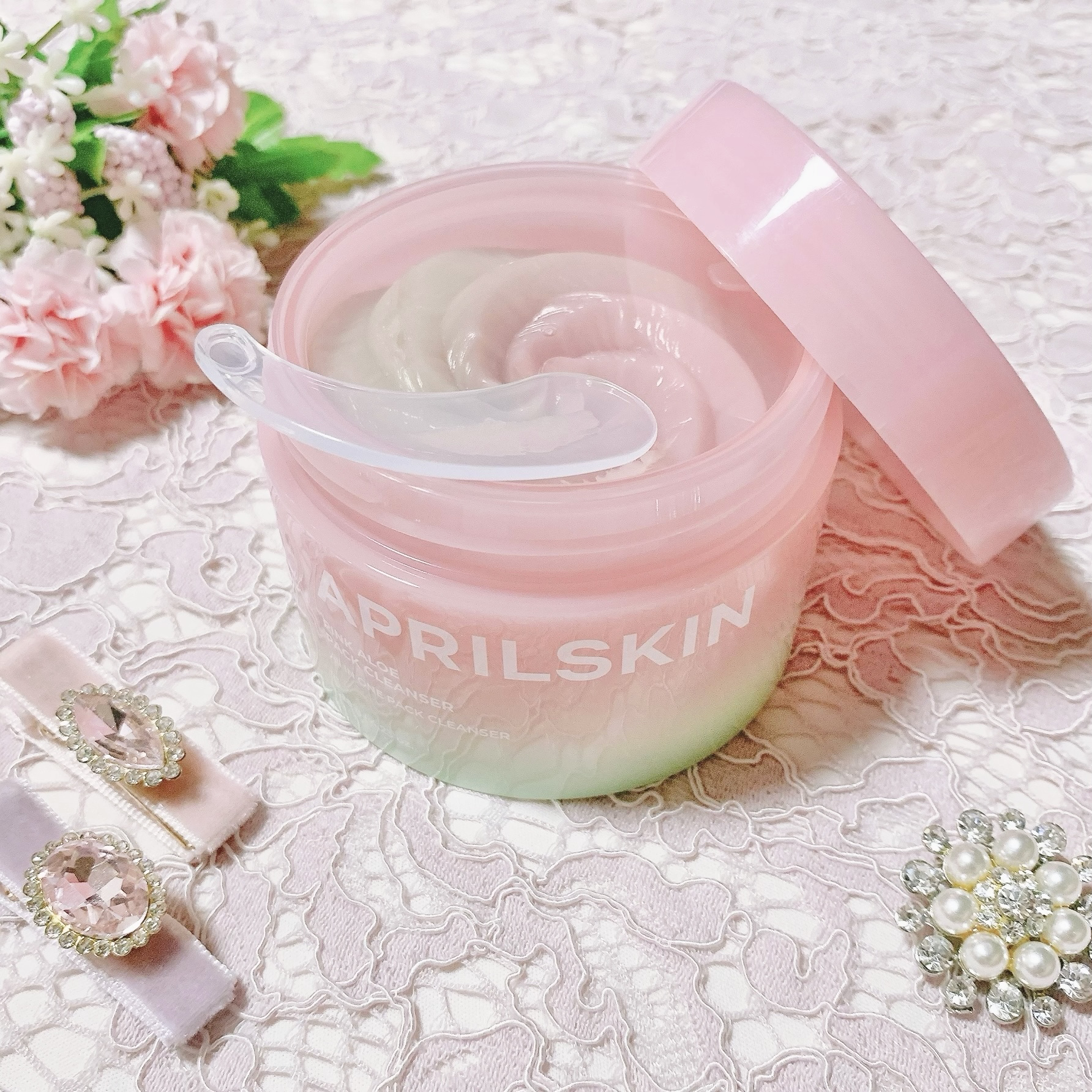 ピンクアロエメレンゲクレンザー/APRILSKIN/その他洗顔料を使ったクチコミ（2枚目）