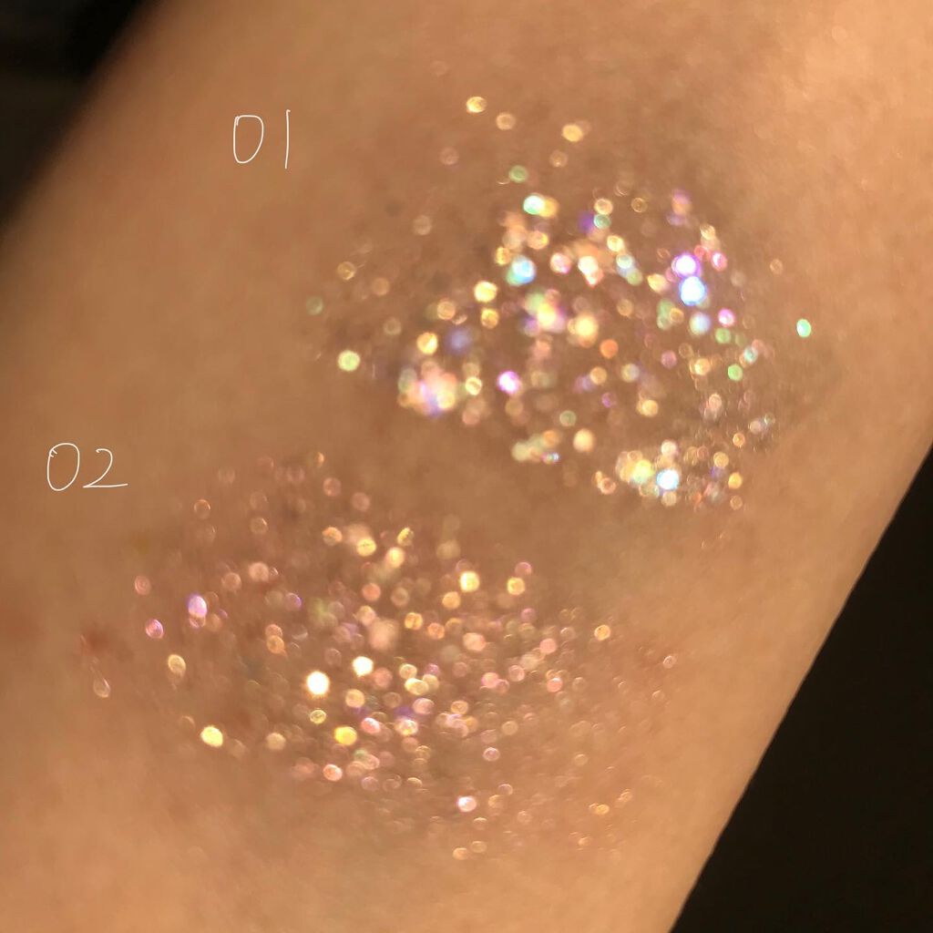 シュガー トゥインクル リキッド グリッター/PERIPERA/グリッターを使ったクチコミ（3枚目）