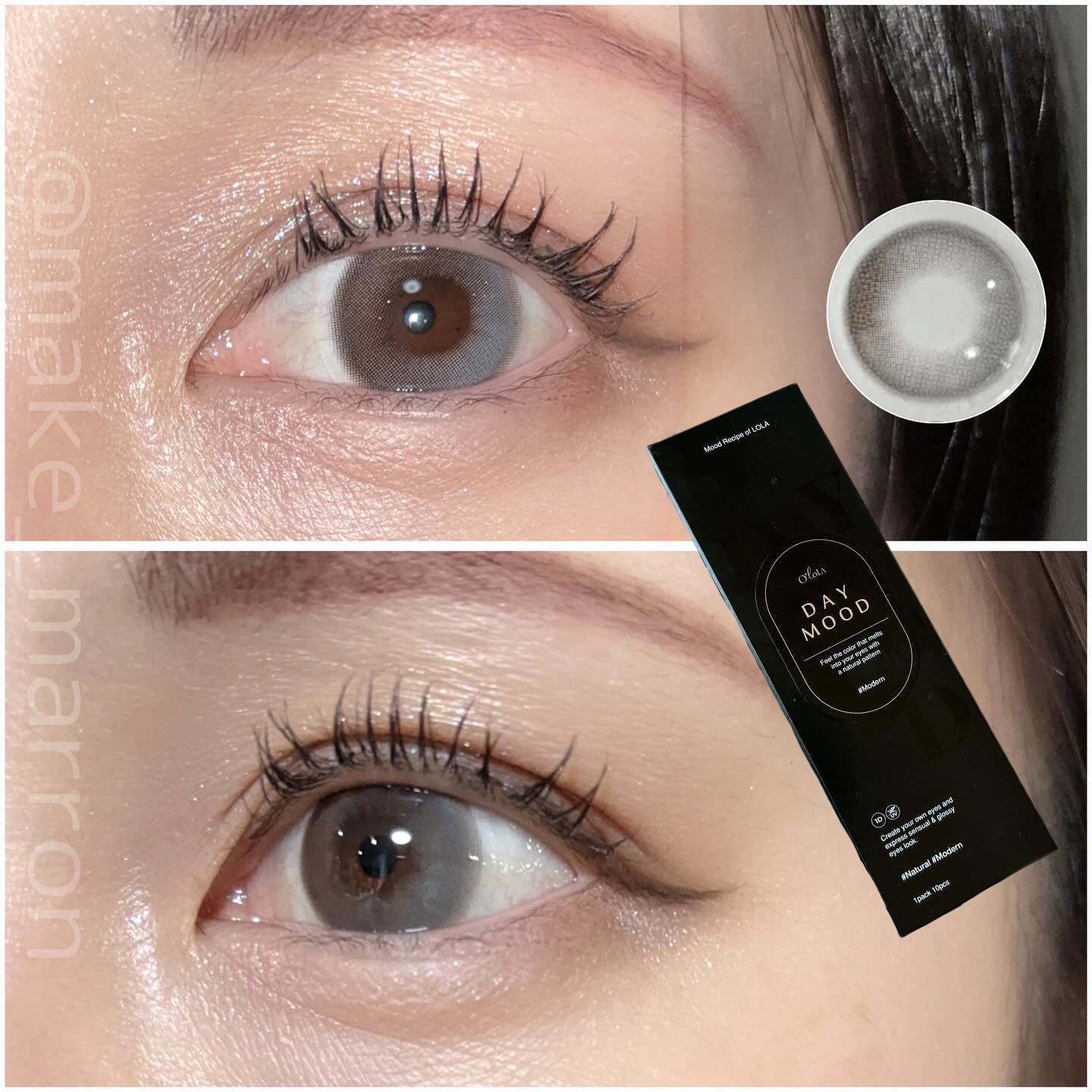 デームードワンデー(DAYMOOD 1day) 02 グレー/OLOLA/ワンデー（１DAY）カラコンを使ったクチコミ（1枚目）