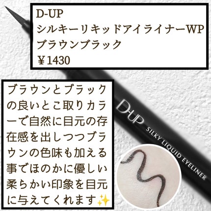シルキーリキッドアイライナーWP/D-UP/リキッドアイライナーを使ったクチコミ(1枚目)