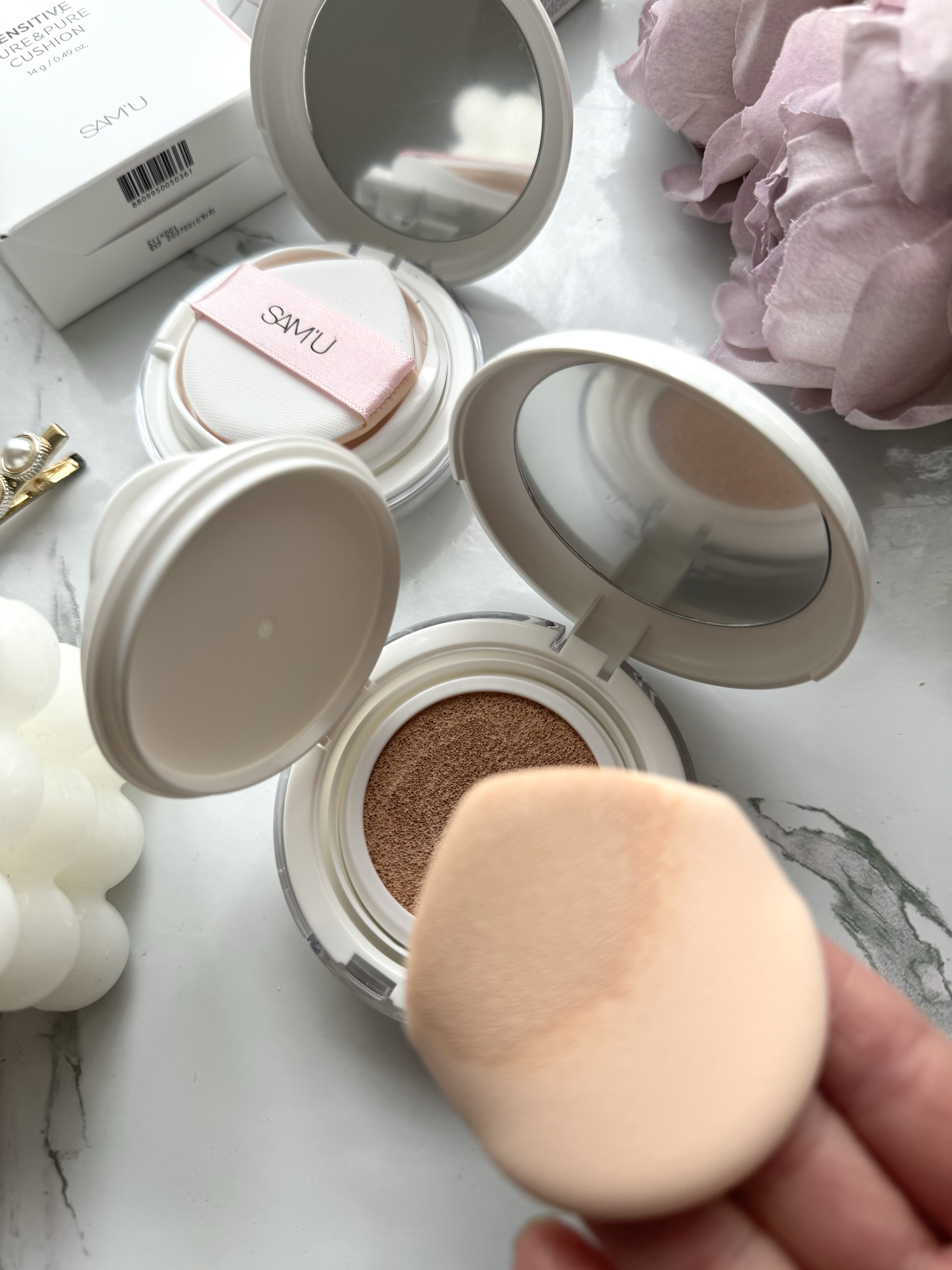 センシティブピュア＆ピュアクッション/SAM'U/クッションファンデーションを使ったクチコミ（2枚目）