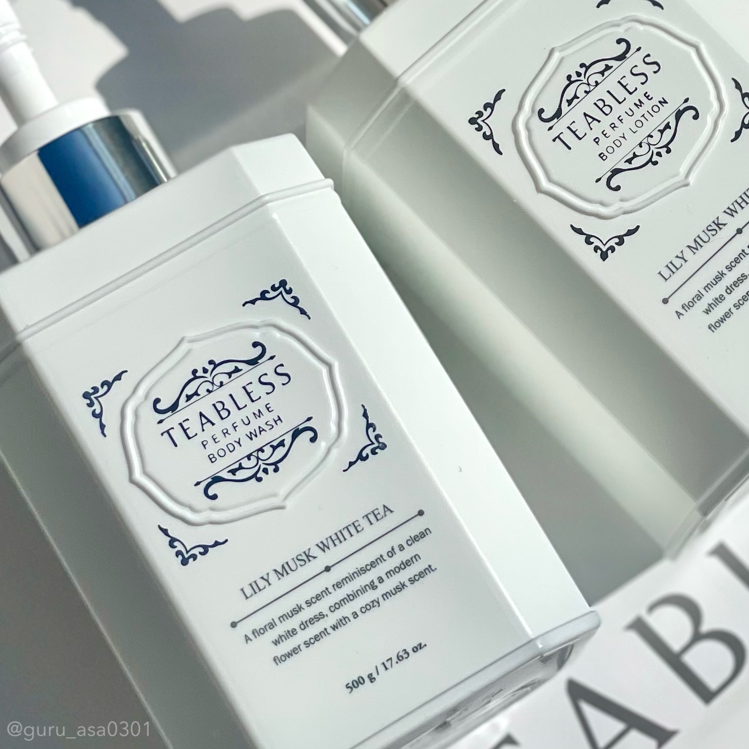 #PR 
@teabless_official_jp 
お茶の有効成分と香りを詰め込んだ
ティーパフュームスキンケア

#TEABLESS #ティーブレス
リリームスクホワイトティーパフューム
ボディーソープ/ボディローション

茶葉入りで