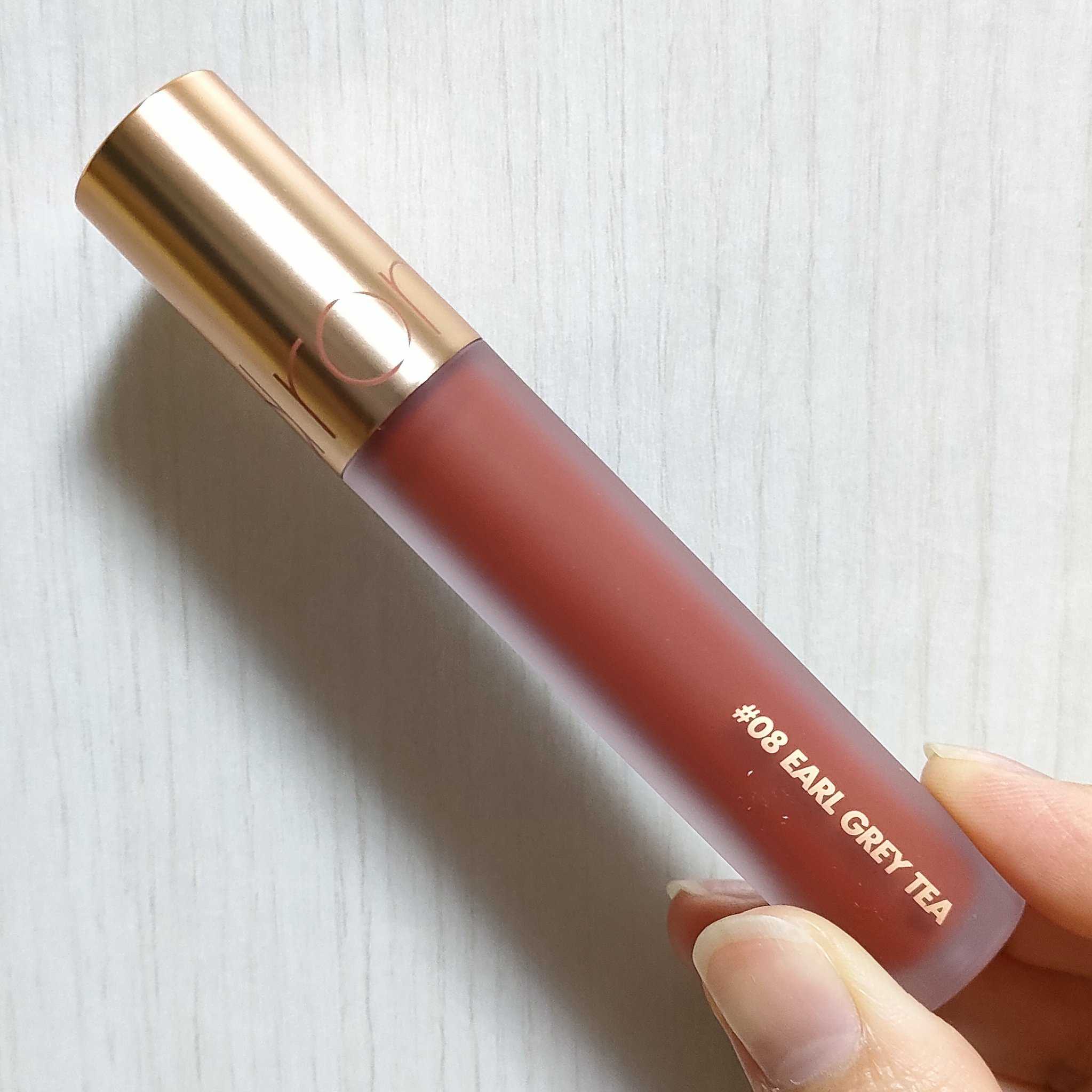 ミルクティーベルベットティント 08 アールグレイティー/rom&nd/リップティントを使ったクチコミ（1枚目）