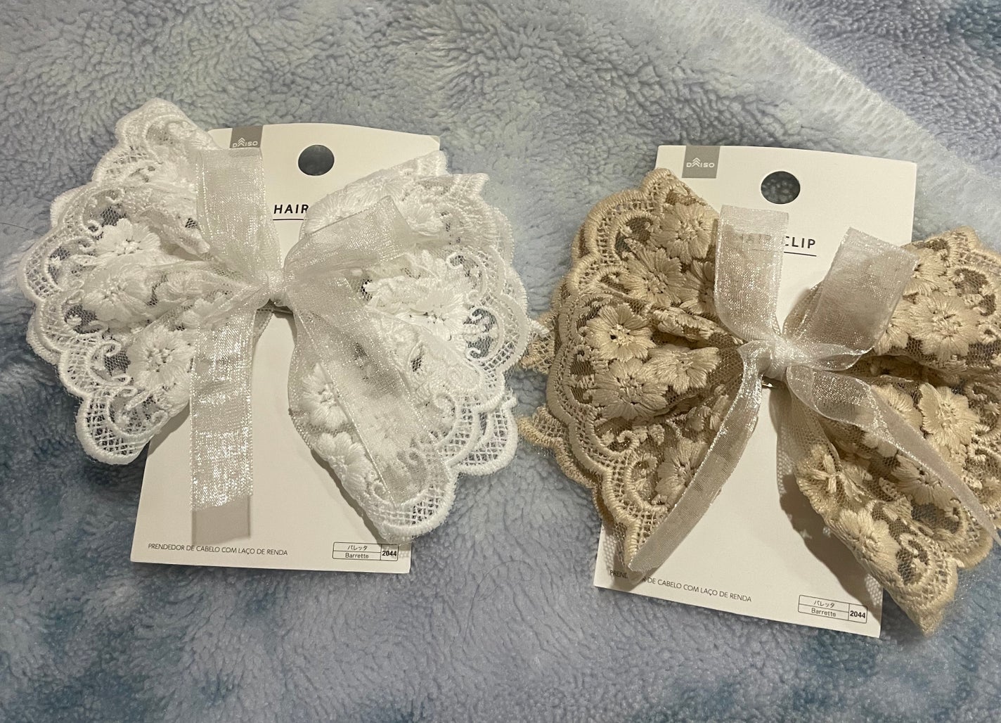 リボンレースヘアバレッタ DAISO