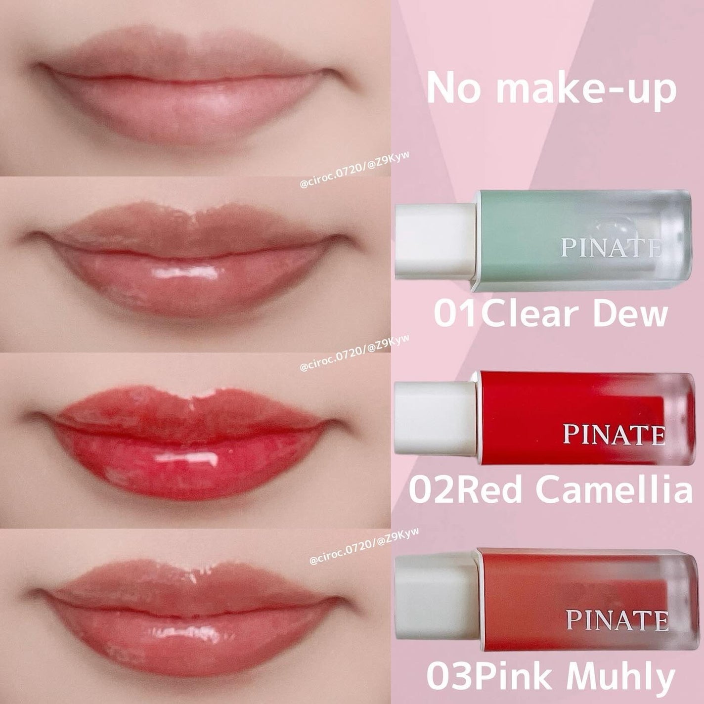 ナチュラルブルームリップオイルセラム 3色セット/PINATE/リップグロスを使ったクチコミ(4枚目)