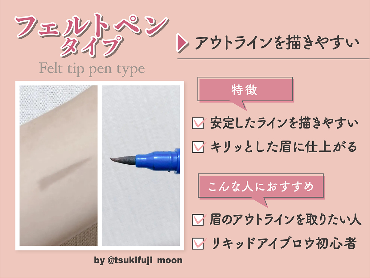 フェルトペンタイプはアウトラインを描きやすい