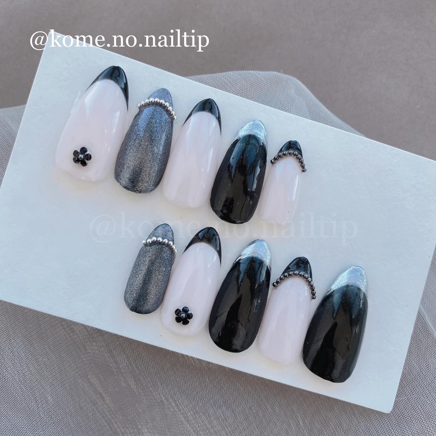 こめ -ネイルチップ- on LIPS 「デイジーフラワーがお気に入り~*_tiptypeアーモンドde..」(1枚目)