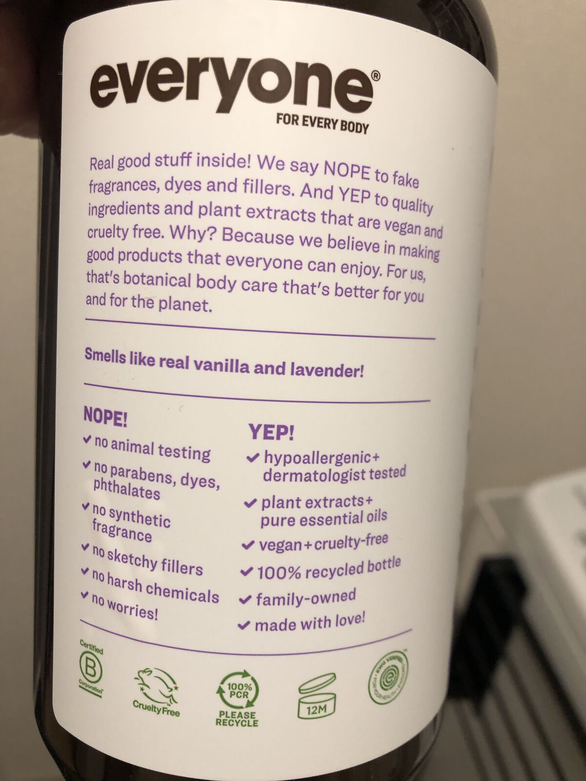 3in1 ソープ バニラ ラベンダー/everyone/ボディソープを使ったクチコミ（3枚目）