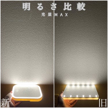 枠が光るLED付ミラー スクエア/DAISO/その他化粧小物を使ったクチコミ（2枚目）