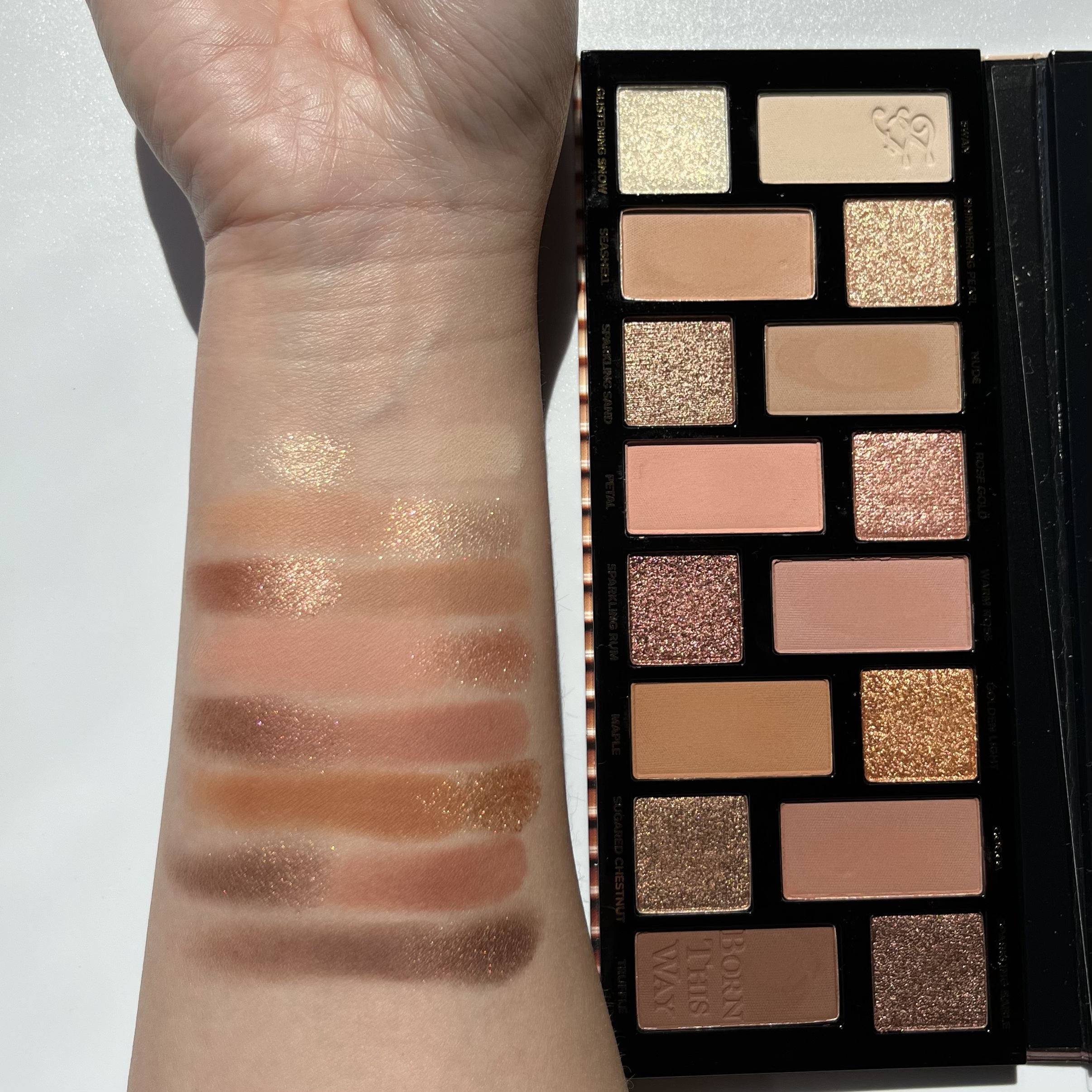 ボーン ディス ウェイ ザ ナチュラル ヌード アイシャドウ パレット/Too Faced/アイシャドウパレットを使ったクチコミ（3枚目）