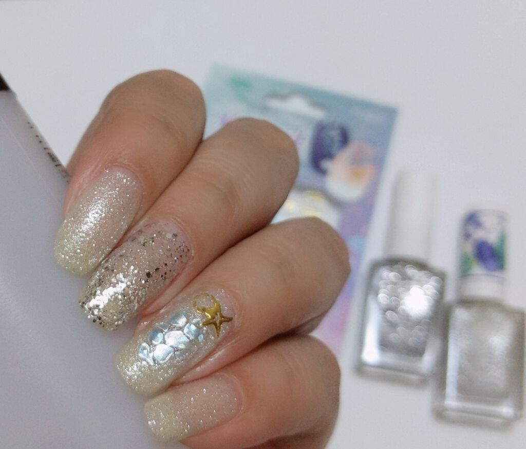 マーメイドネイルシール/クレヨン/ネイルシールを使ったクチコミ（2枚目）