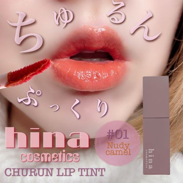 チュルンリップティント 01 Nudy camel/hina cosmetics/リップグロスを使ったクチコミ（1枚目）