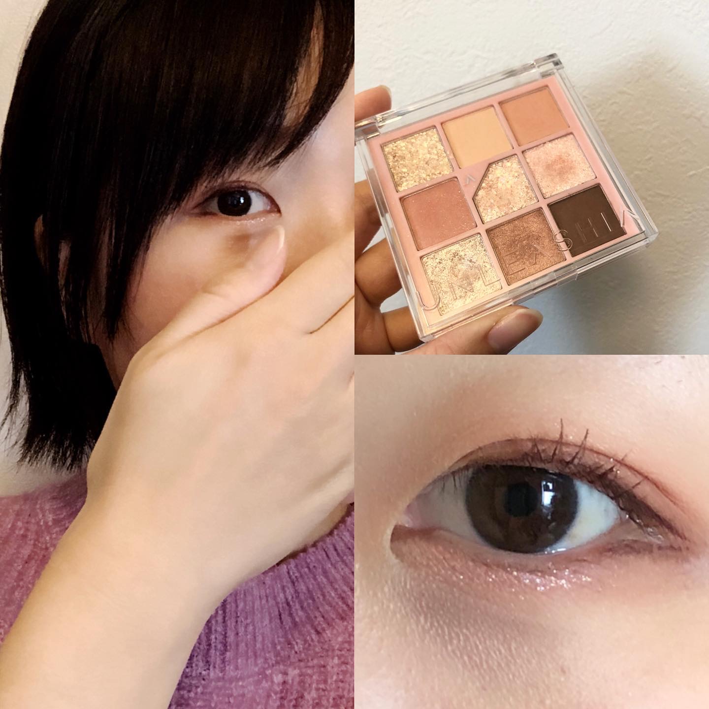 グリッターペディアアイパレット N°3オールオブコーラルピンク/unleashia/アイシャドウパレットを使ったクチコミ（1枚目）