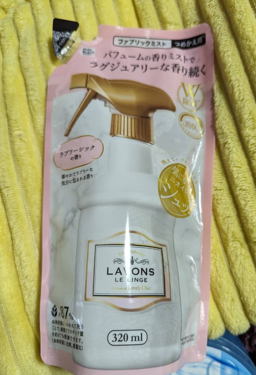 ファブリックミスト ラブリーシックの香り詰め替え 320ml/ラボン/ファブリックミストを使ったクチコミ（1枚目）