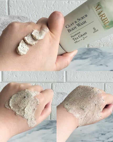 CLAY & SCRUB BODY WASH TEA GRASSの香り/SWATi MARBLe/ボディスクラブの画像