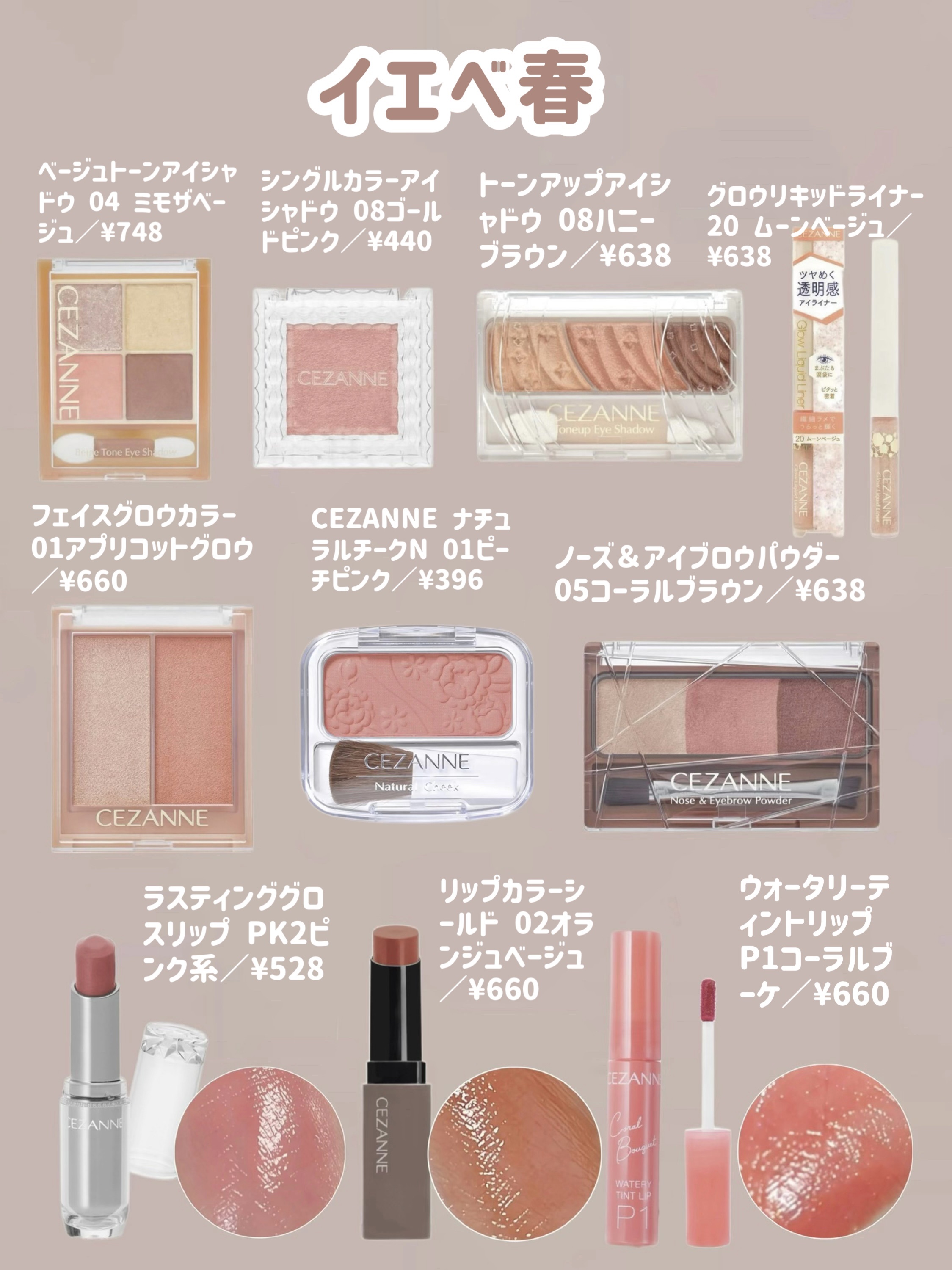 デパコスセット 口紅 アイシャドウ チーク等 ナチュラル チークN｜CEZANNE他、9商品を使った口コミ - 🍪パーソナル