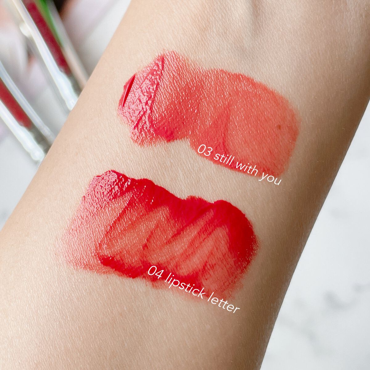 ジルスチュアート タイムレスグロウ ルージュティント 03 still with you/JILL STUART/リップティントを使ったクチコミ（2枚目）