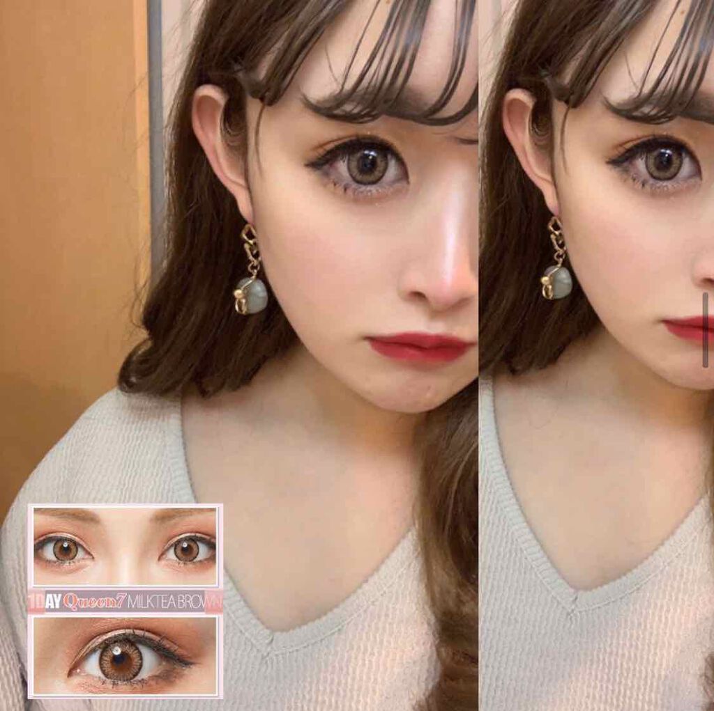 #カラコンレポ
・
15mmのカラコン初めてつけた⁽⁽ ◟(∗ ˊωˋ ∗)◞ ⁾⁾
みんカラのミルクティーブラウンをつけたよ！
・
・
派手派手で発色よかった♪