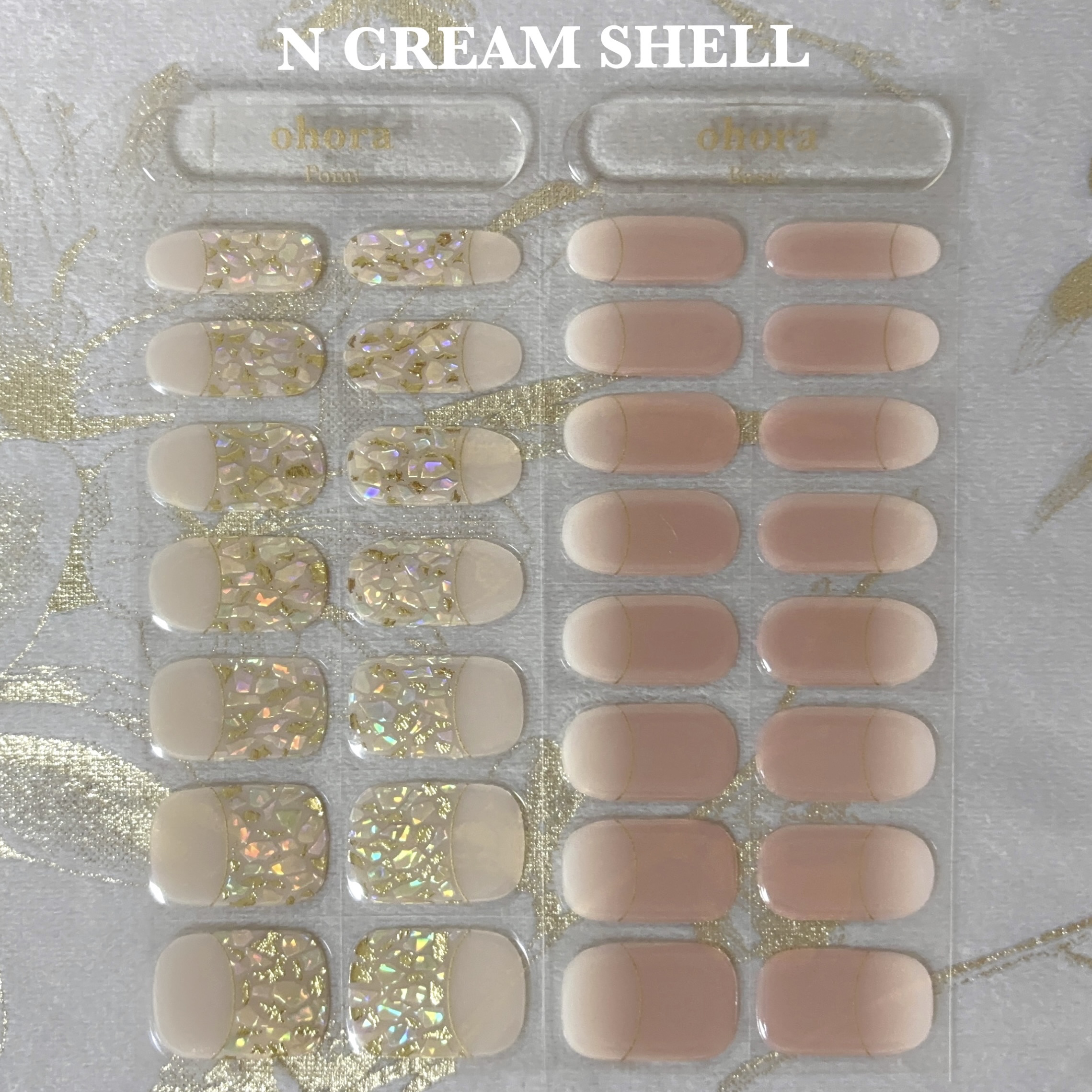セミキュアジェルネイル（ハンド） ND-053-J N Cream Shell/ohora/ネイルシールを使ったクチコミ（2枚目）