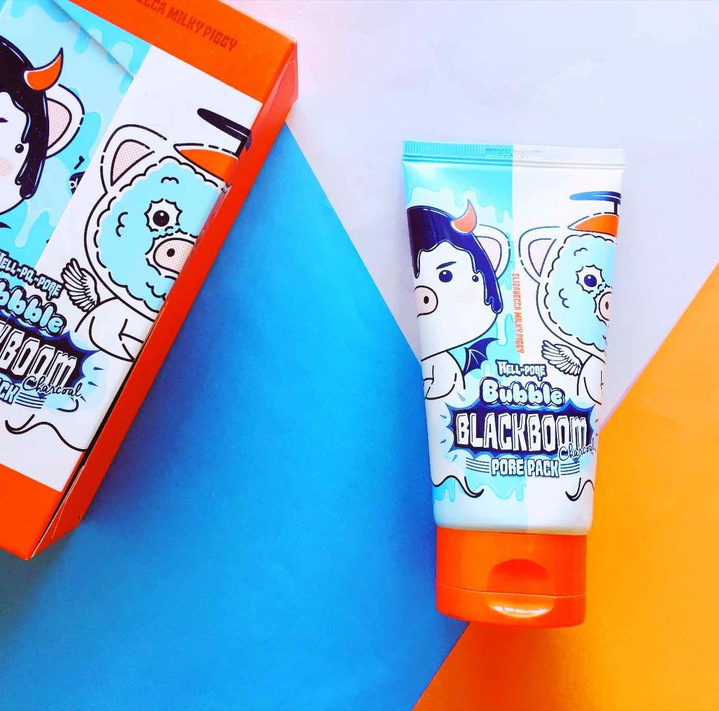 ミルキーピギーヘル ポアバブルブラックブームチャコールクレンジングアンドリムーヴセバムパック/Elizavecca/洗い流すパック・マスクを使ったクチコミ（1枚目）