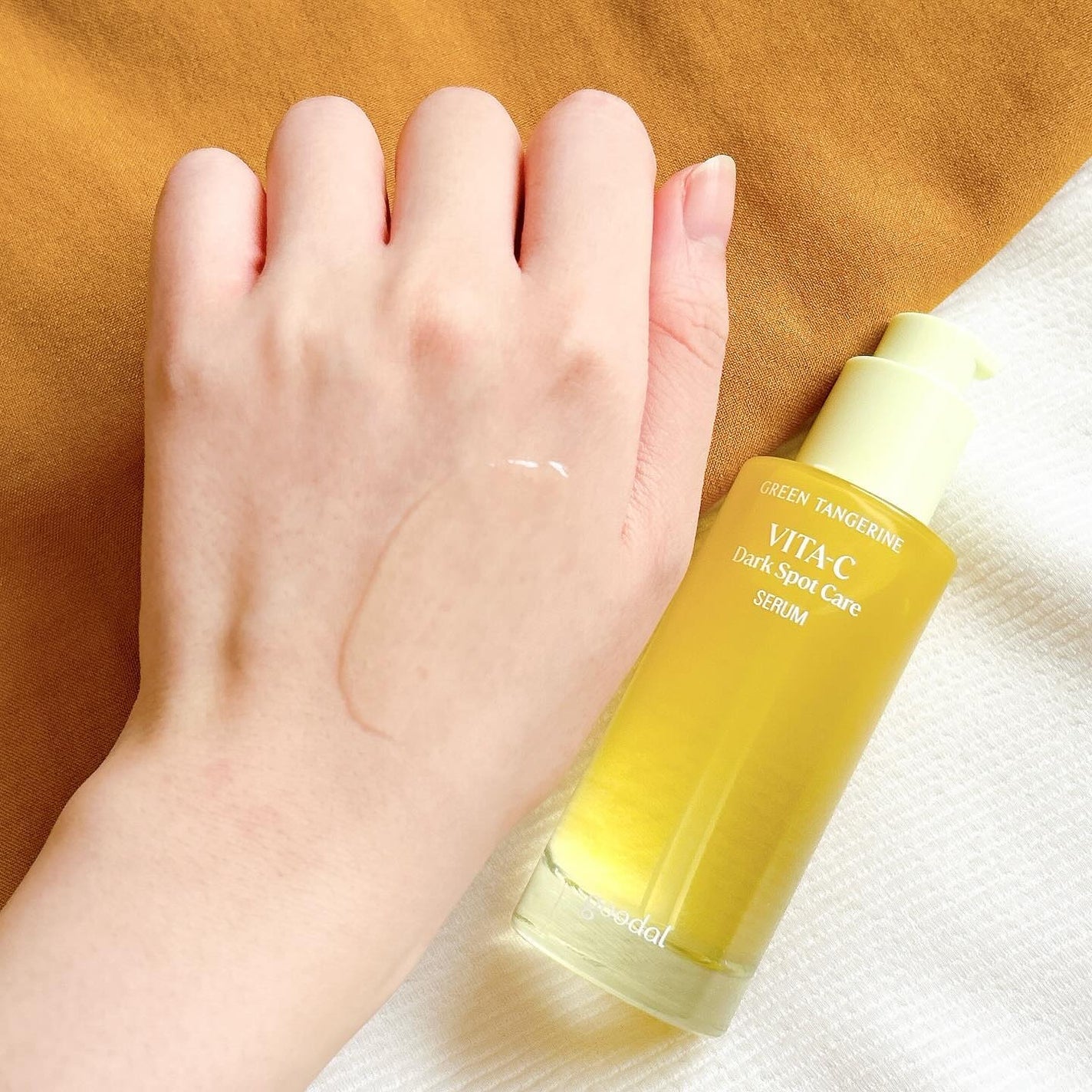 グリーンタンジェリン ビタC ダークスポットケアセラム/goodal/美容液を使ったクチコミ(4枚目)