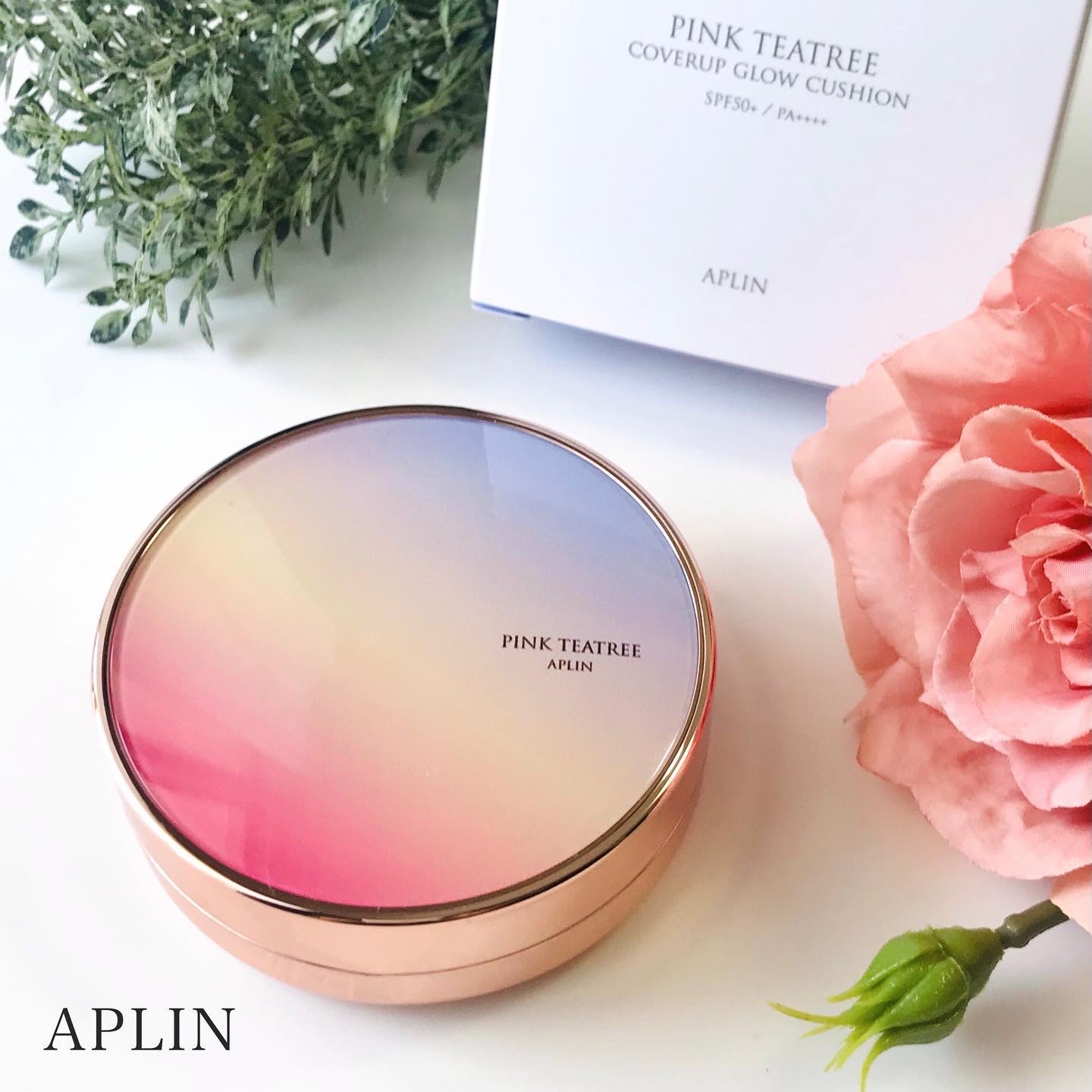 ピンクティーツリーカバーアップグロウクッション/APLIN/クッションファンデーションを使ったクチコミ（1枚目）