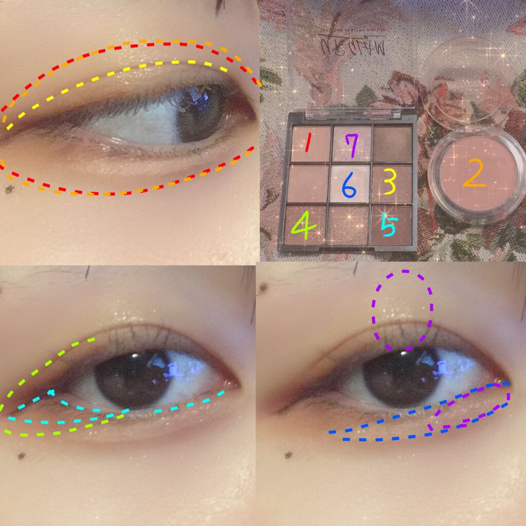 UR GLAM　BLOOMING EYE COLOR PALETTE/U R GLAM/アイシャドウパレットを使ったクチコミ（3枚目）