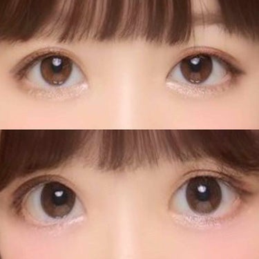 カラコンレビュー✨👀

使用したのは
『SEEDのアイコフレ ワンデーUV ベースメイク ライトブラウン』

比較画像は、上が裸眼、下がカラコンありです！（プリクラの機種はコレカワ、メイクが違うので目の