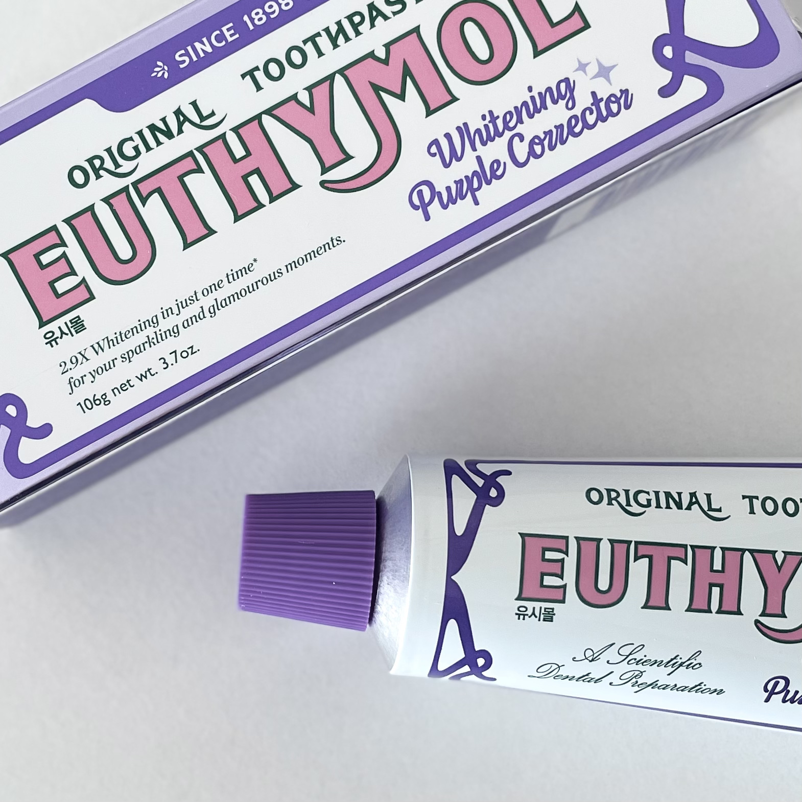 ホワイトパープル歯みがき ピーチフローラルミントの香り/EUTHYMOL/歯磨き粉を使ったクチコミ（2枚目）