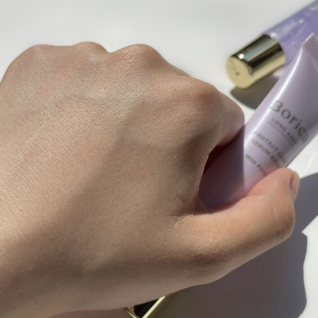 くずれ防止 美容液ケアベース ミルクパープル SPF30 PA++/Borica/化粧下地を使ったクチコミ（3枚目）