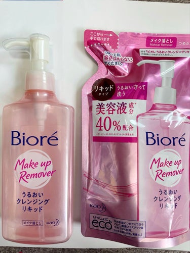 ビオレ うるおいクレンジングリキッドのクチコミ「Biore🤍うるおいクレンジングリキッド　詰め替え

リピート4個目になります✨✨✨


⭐️.....」（1枚目）