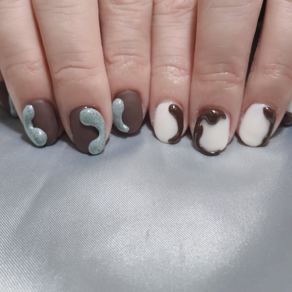 #ネイル,#ぷくぷくネイル,#うねうねネイルのネイルデザイン